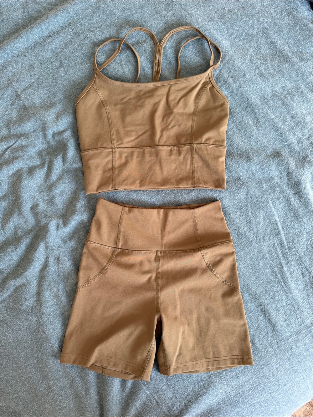 Halfdays Crop Top and Bike Shorts (Martini)